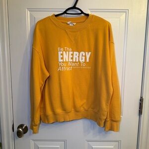 H&M Yellow Sweatshirt with Motivational Print